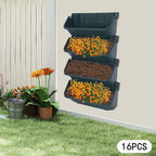 Vertical Wall Planter with 16 Pots, Hanging Garden Plant Flowerpot Holder - Image 5