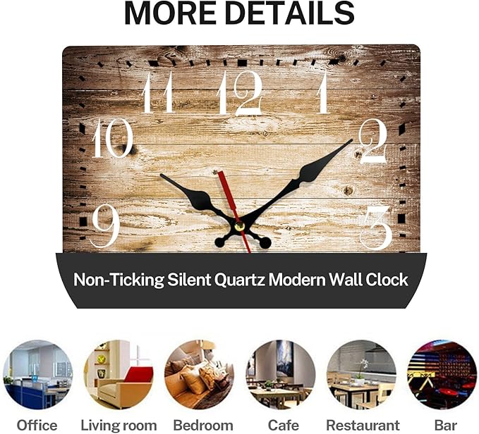 ArtSocket Wooden Wall Clock Silent Non-Ticking - Image 5