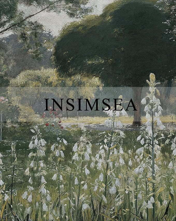 InSimSea Framed Canvas Wall Art Vintage Decor, Home Decor Wildflower Field - Image 4