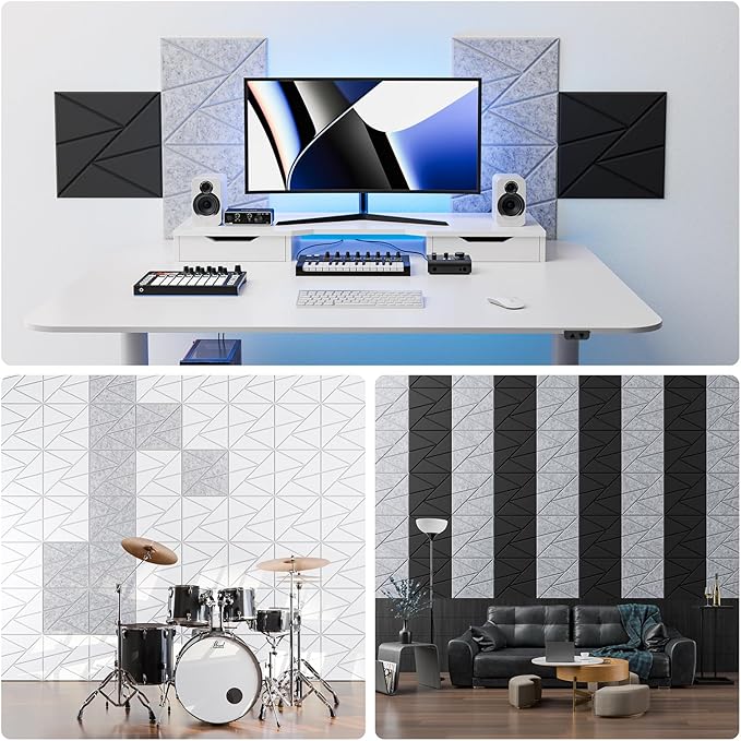 18 Pack Acoustic Panels with Self-Adhesive, Sound Panels High Density, - Image 4