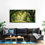 Green Forest Wall Art Panoramic Woodland Landscape Canvas Pictures Nature Wall - Image 6