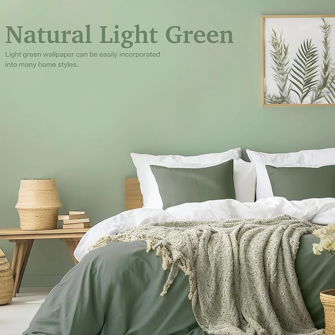 Dimoon 17.7''x236'' Peel and Stick Wallpaper Light Green Contact Paper - Image 7