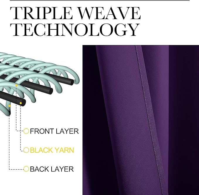 NICETOWN Thermal Insulated Blackout Draperies Curtains, Triple Weave Home - Image 5