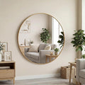 OLIXIS 24 Inch Gold Round Bathroom Wall Mirror, Round Bathroom Mirrors by OLIXIS