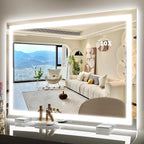 ROLOVE 38"x28" Inch Large Lighted Vanity Mirror, 3-Color Lighting & Dimmable by ROLOVE