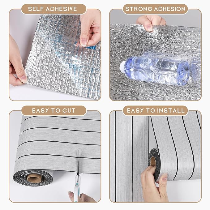 VEELIKE Light Grey Wood Wall Panels Peel and Stick Wood Slat Wall Panel - Image 8