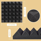 36 Pack AUSLET Acoustic Panels 12 x 12 x 2 Inches, Pyramid Sound Proof Foam - Image 2