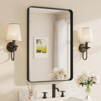 TETOTE Black Framed Bathroom Mirror, 24 x 36 Inch Matte Metal Frame Vanity by TETOTE
