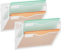 Marbrasse Wall File Holder 2-Tier Hanging Wall File Organizer, Mesh Mail Holder by Marbrasse