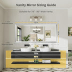72x32 Inch Brushed Silver Bathroom Mirror - Image 2