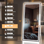 Hasipu Full Length Mirror with Lights, Full Body Dressing Hanging Mounted Mirror - Image 2