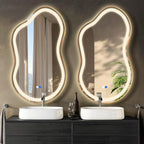 Irregular Led Backlit Bathroom Mirror -24"x36" Single Piece, Asymmetrical Cloud by Dorlicecass