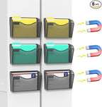 samstar 6 Pack Magnetic File Holder, Mesh Wall File Organizer File Pocket Mail by Samstar