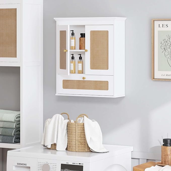 Spirich Bathroom Wall Cabinet Over Toilet, Boho Rattan Medicine Cabinet - Image 6