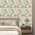 Floral Wallpaper Peel and Stick Vintage Beige Flowers Contact Paper Vinyl - Image 4