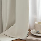 FMFUNCTEX 100% Blackout Beige Curtains - Image 6