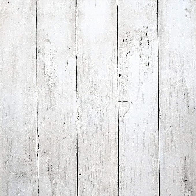 CiCiwind 82Ft×17.7In White Grey Wallpaper Wood Peel and Stick Wall Paper by CiCiwind