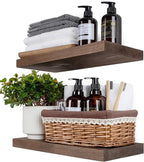 BGMG Wood Floating Shelves for Wall 16 inch Set of 2, Rustic Wooden Wall Mount by BGMG