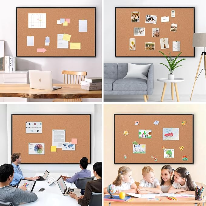 Extra Large Cork Bulletin Board 60" X 48", Wall Mounted Notice Pin Board - Image 8