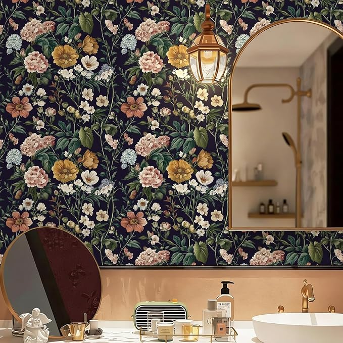 Livebor Floral Peel and Stick Wallpaper Vintage Floral Contact Paper - Image 4