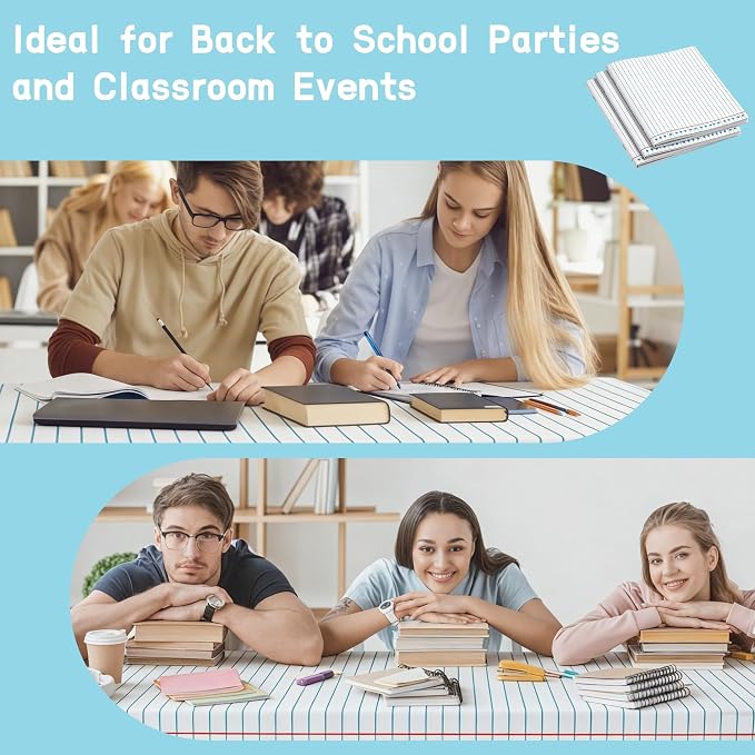 Kochorie 100 Ft x 54 Inch Back to School Notebook Tablecloth Roll Plastic - Image 5