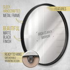 HBCY Creations Large Round Mirror, Living Room and More, Modern Minimalist - Image 6