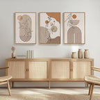 Large Framed Earth Tone Boho Abstract Wall Art - Image 8