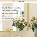 Keonjinn Gold Bathroom Mirrors for Over Sink 48” x 24” Large Brushed Brass - Image 8