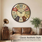 Vintage Wall Clock-12 Retro Rustic Style Quartz Clock, Silent Non-Ticking - Image 2