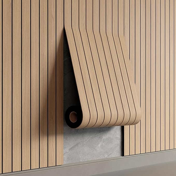 YU LI 3DH Peel and Stick PVC Slat Wall Panel 118"x15.75" Self-Adhesive Thick by YULI3DH
