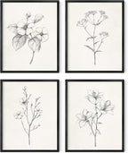 HAUS AND HUES Grey Floral Wall Art by HausandHuesArtPrints