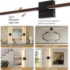Rayogale 32 Inch Rechargeable Battery Operated Wall Sconce Set 2, 8000mAh - Image 2