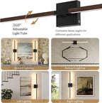 Rayogale Rechargeable Battery Operated Wall Sconce Set Two, 8000mAh Cordless - Image 3