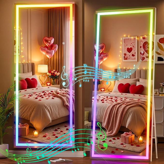 Hasipu 75"x28" LED RGB Bluetooth Full Length Mirror by Whatssuitableisthebest