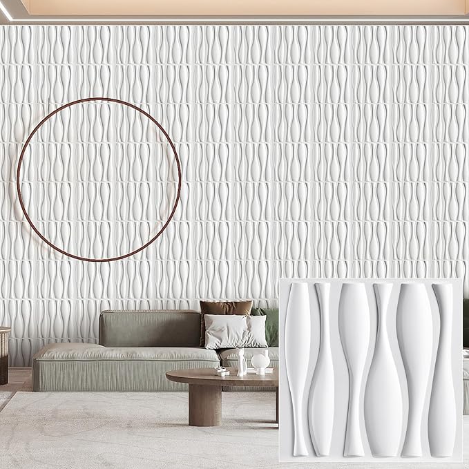 Heikki 30 Pack 3D Wall Panel for Interior Wall Décor, PVC Flower Textured Wall by YourBestChoices