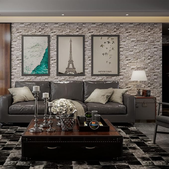 10PCS 3D Wall Panels Peel and Stick 3D Brick Wallpaper Peel and Stick Faux - Image 3