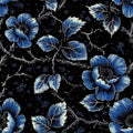 FLFK Floral Wallpaper Peel and Stick Dark Blue Flower Wallpaper 16" x 128" by FLFK