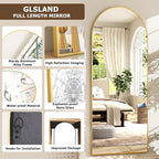 GLSLAND-21x64 inch Full Length Mirror-Aluminum Alloy Frame-Arch Mirror Full - Image 4