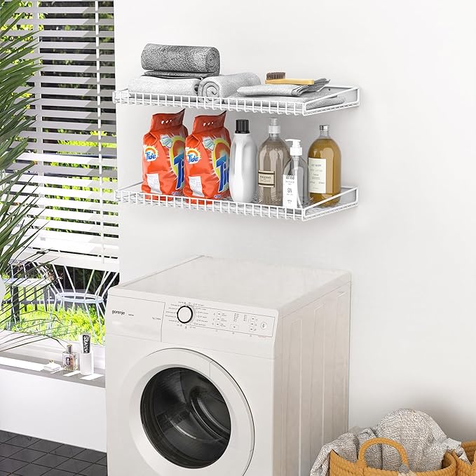 WALMANN 2 Pack Garage Wall Shelf, 23.5" x 12" Wall-Mounted Storage Shelves - Image 4