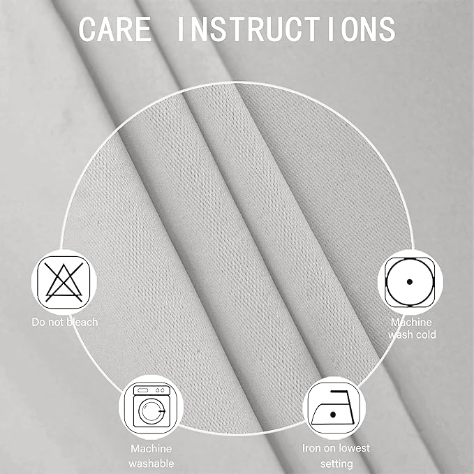 LEMOMO Light Grey Blackout Curtains 34 x 63 Inch Length/Set of 2 Curtain - Image 4
