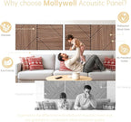 Mollywell Art Acoustic Wall Panels, 24x24 Inch 8 Pack, Wood Veneer, Sound - Image 4