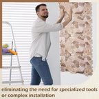 12 Pack 38.6" x 18.9" Peel and Stick 3D Faux Stone Wall Panels PVC Lightweight - Image 4