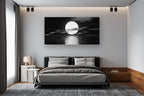 Cao Gen Decor Art S06462 Wall Art Canvas Sea White Full Moon in Night Picture - Image 2