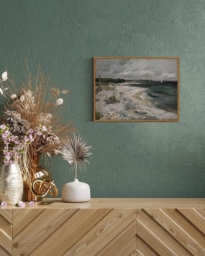 InSimSea Framed Canvas Wall Art Vintage Decor, Coastal Wall Art Living Room - Image 4