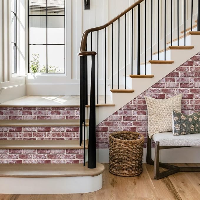 COMSTICKC 3D Faux Brick Wall Panels Peel and Stick Wall Covering, Not Real Brick - Image 8