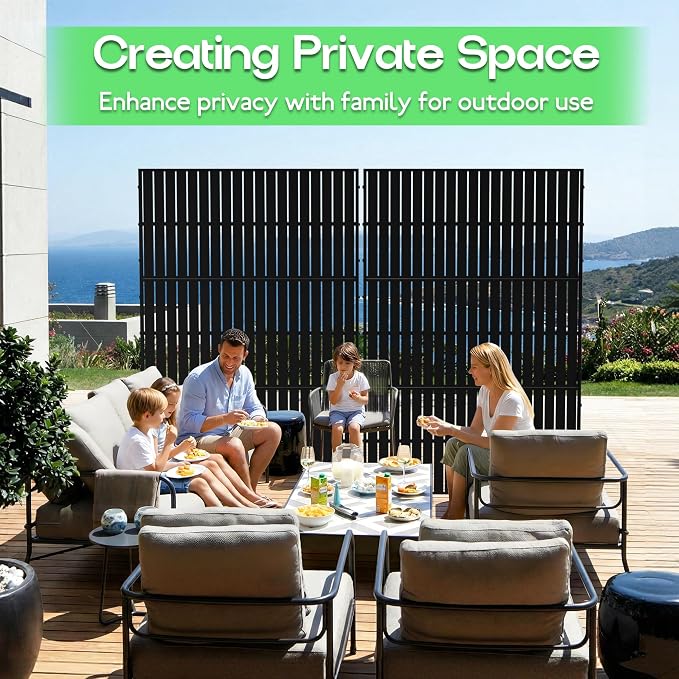 MTART Metal Privacy Screen 72" H x 47.2" Decorative Outdoor Privacy Screen - Image 4