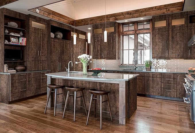 Dimoon315''x17.7" Wood Peel and Stick Wallpaper Removable Dark Brown Thicken - Image 5