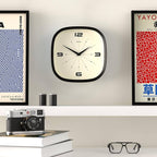 JONES CLOCKS® Pulsar wall Clock | Square Rounded Retro Clock | 10 inch | Black - Image 3