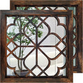 Wocred 20inch 2 PCS Square Wall Mirror, Gorgeous Rustic Farmhouse Accent Mirror by Wocred