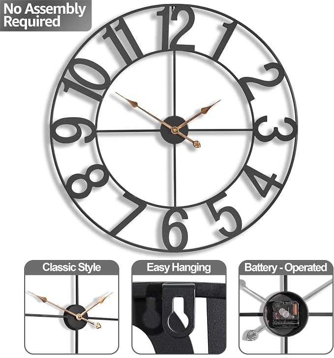 Sorbus Large Wall Clock for Living Room Decor - Image 4